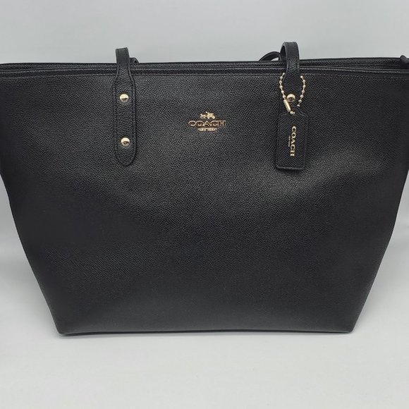 Coach City Tote F58846 Black Crossgrain Leather - Picture 1 of 13